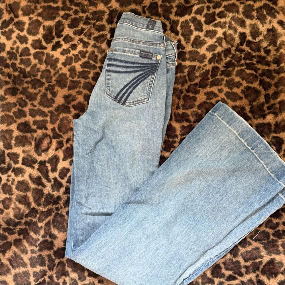 7 For All Mankind Light Blue Flare Jeans